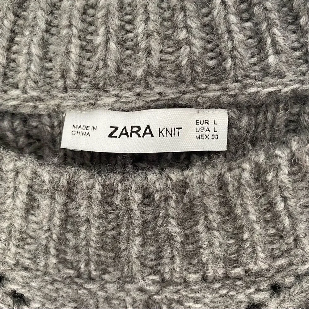 Zara Knit Women’s Crew Neck Thick Knit Cozy Cropped Sweater